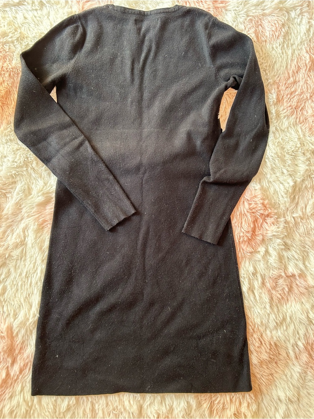 Tahari Black Long-Sleeve Tie-Waist Knit Dress - Picture 3 of 3
